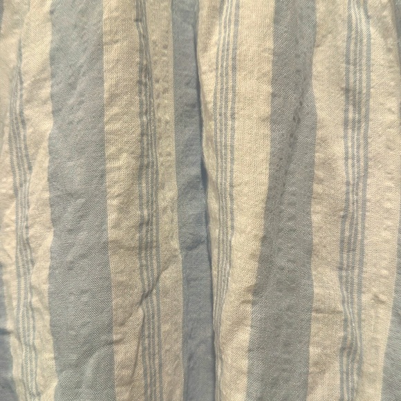 A.N.A blue and white striped long Sleeve Sheer V Neck Blouse size medium - Picture 3 of 6